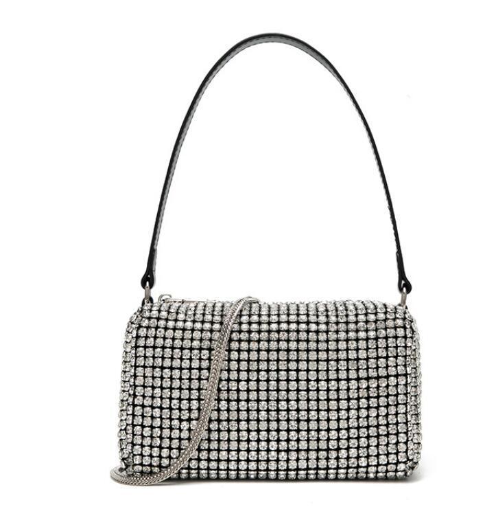 Bolso de fiestas con pedrería plata