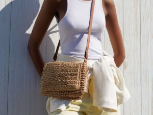 Bolsos rafia de bandolera